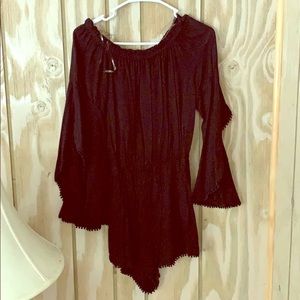 Black off the shoulder romper